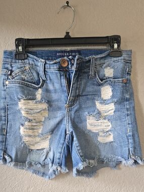 Rock & Republic Light Blue Distressed Denim Shorts